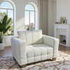 1-Seater Plush Cloth Sofa Chair with High Legs & Easy Cleaning - 3 of 4