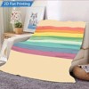 Attop  Rainbow Stripe Flannel Raschel Blanket - 2D Printed Soft Cozy Bed Throw for Living Room Decor - 3 of 4
