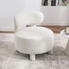 TiramisuBest Teddy/Fur Fabric Armless Accent Chair Curved Wingback Solid Wood Legs Upholstered Slipper Chair Living Bedroom Reading - 2 of 4