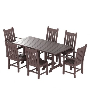 WestinTrends Malibu 7 Piece Outdoor Patio Dining Set Outdoor Dining Table with Dining Chair - 1 of 4