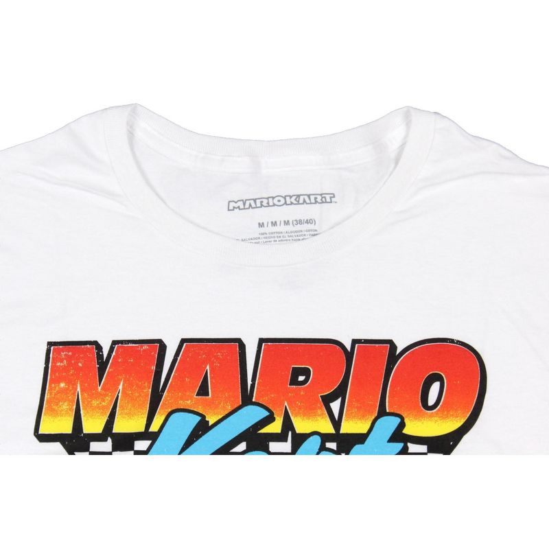 Nintendo Super Mario Men's Mario Kart Team Driver Checkered Flag T-Shirt Adult, 3 of 4