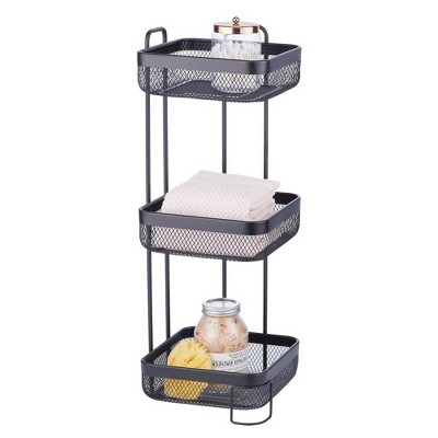 Mdesign Vertical Standing Bathroom Shelving Unit Tower With 3 Baskets