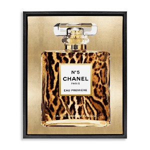 Stupell Industries Wildlife Pattern Perfume Black Framed Floater Canvas Wall Art - 1 of 4