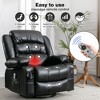 PAGED Modern Swivel Massage Recliner Chair with Heating, PU Leather Rocking Chair with Cup Holders, Side Pocket and USB Port for Living Room - 4 of 4
