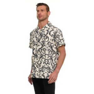 Canada Weather Gear Men’s Textured Printed Camp Collar Shirt – Vintage-Inspired Stretch Shirt with Moisture Wicking & Easy Care - 1 of 4