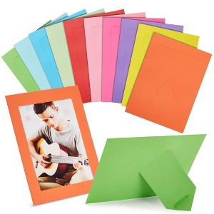 Juvale 30 Pack Colorful 5x7 Paper Picture Frames, Cardboard Photo Easels for DIY, Classroom Crafts, 10 Rainbow Colors - 1 of 4