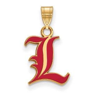 Black Bow Jewelry 14k Yellow Gold Plated Sterling Silver Louisville Cardinals NCAA Small Pendant - 1 of 3