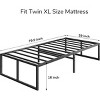 Metal Bed Frame Twin XL Size-16 Inch Heavy-Duty Queen Platform Bed Frame No Box Spring Needed, Easy Assembly, Noise-Free, Sturdy Mattress Foundation - 3 of 4