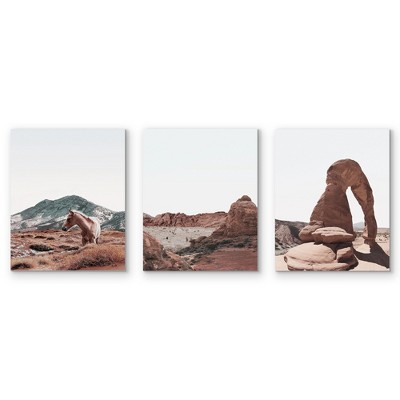 Americanflat 3 Piece 16x20 Wrapped Canvas Set - Black and Whiteby Artvir