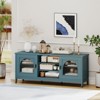 Tangkula Farmhouse TV Stand for TVs up to 65" Modern Vintage TV Cabinet for Living Room - 3 of 4