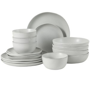 Gibson Elite Menlo Park 16-Piece Stoneware Dinnerware Set – Reactive Glaze, Embossed Plates and Bowls, Service for 4 - 1 of 4