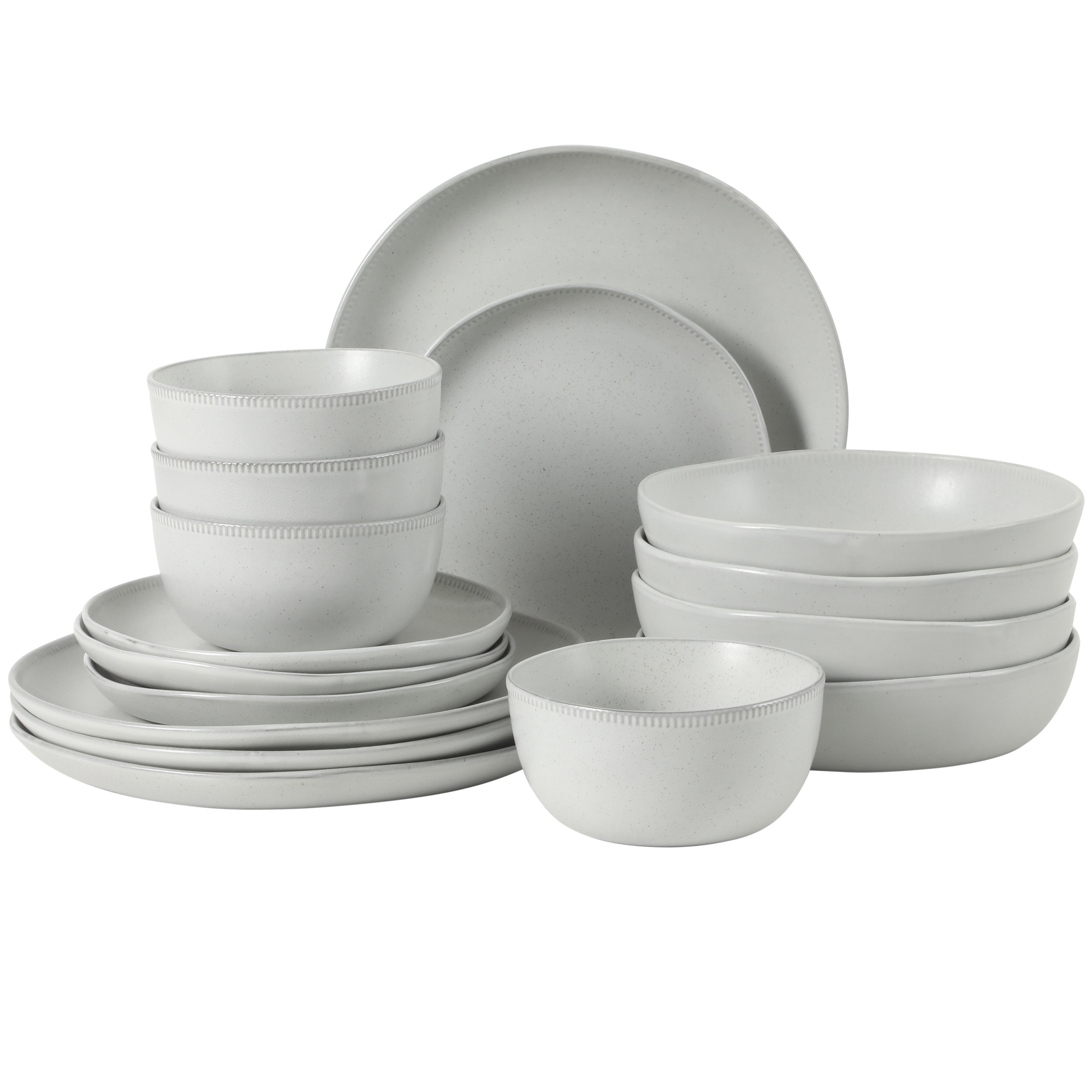 Gibson Elite Menlo Park 16-Piece Stoneware Dinnerware Set – White