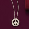 Ross-Simons 0.10 ct. t.w. Diamond Peace Sign Pendant Necklace in 14kt White Gold - 3 of 4