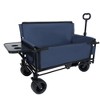 Whisen 3-in-1 Convertible Folding Wagon Cart with Bench Seat, Rear-Mounted Folding Tabletop, 180L Capacity All-Terrain Wheels - 3 of 4