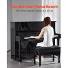 VEVOR Piano Bench, 29.5" x 14" x 20.3", Duet Keyboard Piano Chair with 20.3"-23.4” Adjustable Height, Padded Cushion, Storage Compartment, Black - 3 of 4
