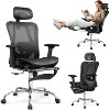 GALAXHERO Ergonomic Mesh Office Chair High Back Reclining Desk Chair with Retractable Footrest & Adjustable Lumbar Support Tilt Function Black - 2 of 4