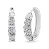 Haus of Brilliance Silver 1/2 Cttw Lab Grown Round Diamond Floral Cluster Hoop Earrings - 3 of 4