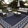 Outdoor Modern Woven Plastic Straw Carpet Reversible Erasable Lightweight Portable Large Area Rugs for Camping Garden Backyard RV Patio Auto - 3 of 4