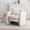 Dolonm Rounded Armchair, Made of Chenille Fabric, with Cushion, Suitable for Living Room and Bedroom - 3 of 4