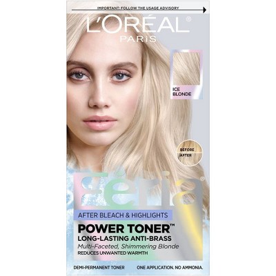 L'Oreal Paris Feria Power Toner, Long Lasting Anti Brass Toner Ice Blonde 9P - 1 fl oz