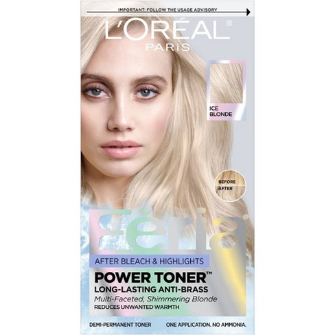 L Oreal Paris Feria Power Toner Long Lasting Anti Brass Toner Ice Blonde 9p 1 Fl Oz Target