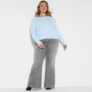 Women's Slim Fit Long Sleeve Round Neck T-Shirt - Wild Fable™ - 1 of 3