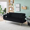 Jump Into Fun 74.01" Corduroy Upholstered Sofa Convertible Sleeper Sofa With Adjustable Backrest,Cup Holder For Use In Living Rooms Study Rooms - 4 of 4
