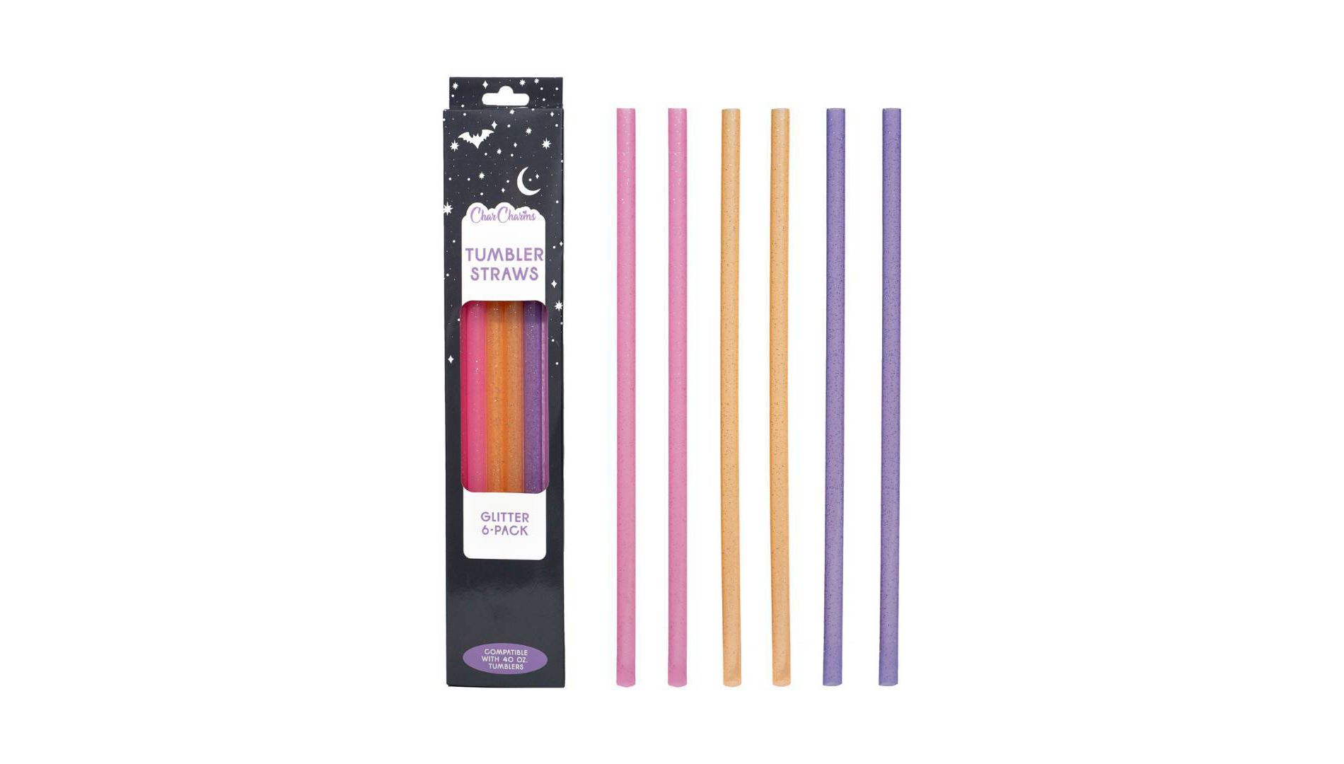 CharCharms 6pk 40oz Water Bottle Straws
