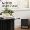Stead Square Fluted Accent Side Table - Pedestal Drink Table with Solid Wood X-Base and Wood Veneer Top (Blackened Oak) - 3 of 4