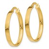 Black Bow Jewelry 3mm, 14k Yellow Gold Polished Round Hoop Earrings, 22mm (7/8 Inch) - 2 of 4