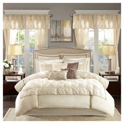 Ivory Microfiber Queen 24-Piece Bedding Set