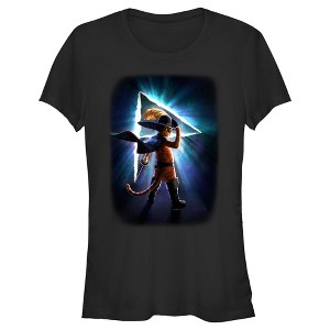 Juniors Womens Puss in Boots: The Last Wish Space Poster T-Shirt - 1 of 4