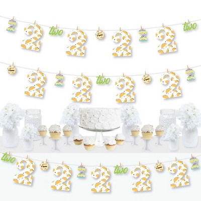 Big Dot of Happiness Taco Twosday - Mexican Fiesta Second Birthday Party DIY Decorations - Clothespin Garland Banner - 44 Pieces