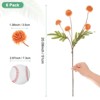 Unique Bargains 5-Heads Artificial Chrysanthemum Ball Flowers Silk Bouquets Real Touch 20 Inch - 3 of 4