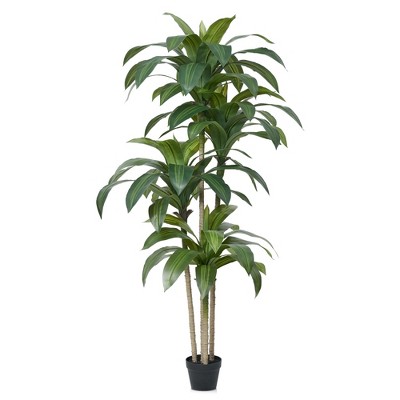 DR.Planzen 4-6FT Artificial Dracaena Tree with Realistic Leaves - Faux Indoor/Outdoor Plant, Tall Fake House Plant for Tropical Home Decor