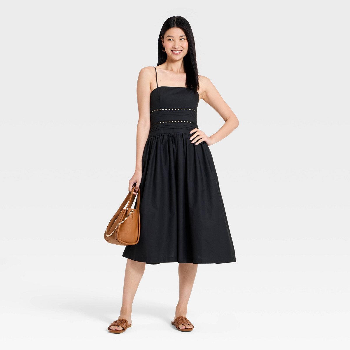 Женские платья A New Day Women's Lace Trim Midi Dress - A New Day™ Light Blue M — фото 3