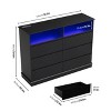 Dresser for Bedroom, 6 Drawer Dresser with LED Lights and Charging Station, Wide Chest of 6 Drawers with Open Space - 3 of 4