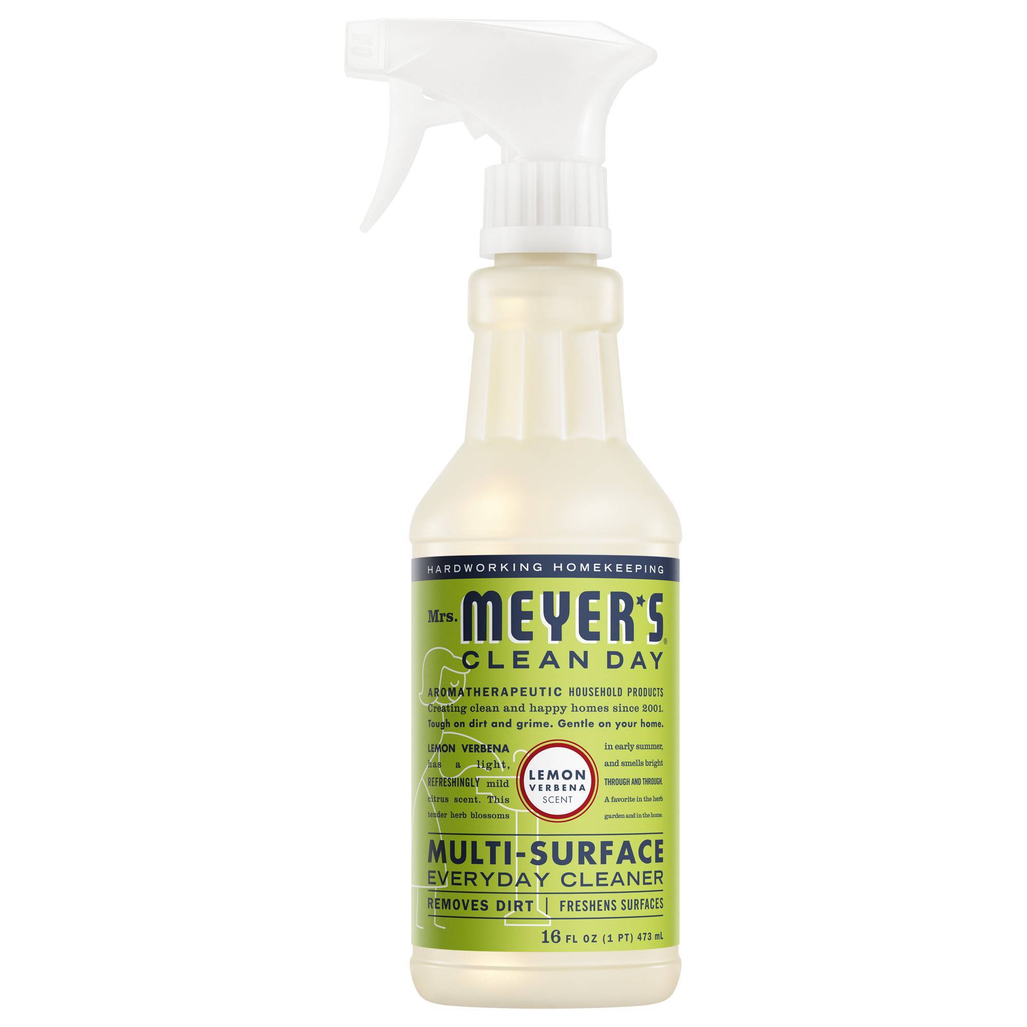 Mrs. Meyer's Clean Day Lemon Verbena Multi-Surface Everyday Cleaner - 16 fl oz: Dye-Free, Paraben-Free, Liquid, Spray Bottle