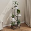 COZONY Tall Metal Plant Stand with Wheels, 4 Tier Indoor Outdoor Flower Display Shelf - 2 of 4