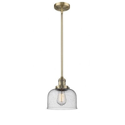 Bell - 1 Light Stem Hung Mini Pendant In Industrial Style-10 Inches Tall and 8 Inches Wide