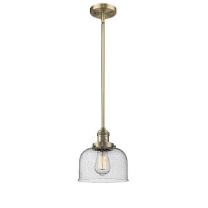 Bell - 1 Light Stem Hung Mini Pendant In Industrial Style-10 Inches Tall and 8 Inches Wide - 1 of 1