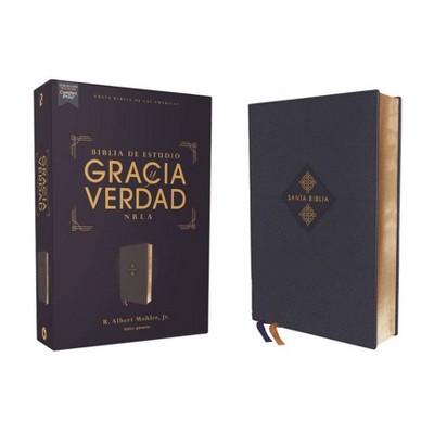 Nbla Biblia de Estudio Gracia Y Verdad, Leathesoft, Azul Marino, Interior a DOS Colores - by  Vida (Leather Bound)