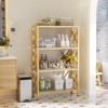 Aheaplus 5 Tier Glass Bookshelf with LED Light, Metal Frame Storage Shelf Display Bookcase - 4 of 4