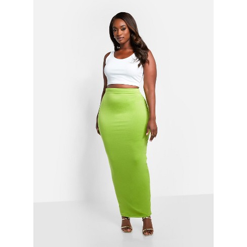 Fluorescent green 2025 maxi skirt