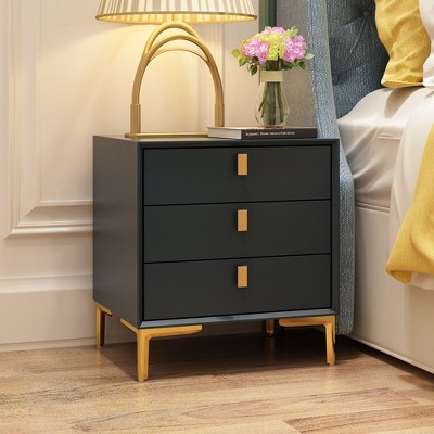 Famapy 3-Drawers Wood Nightstand Bedside Dresser