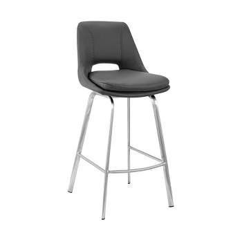 30" Carise Swivel Counter Height Barstool with Faux Leather - Armen Living