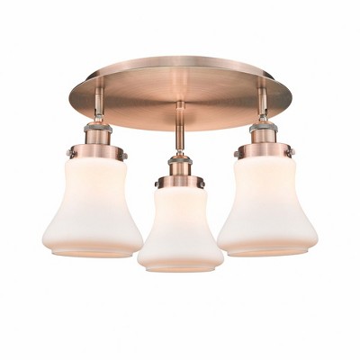 Bellmont - 3 Light Flush Mount In Art Deco Style-9.75 Inches Tall and 17.75 Inches Wide