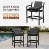 Outdoor Bar Stools Set of 2, Wicker Bar Height Patio Chairs with Cushions, Wicker Barstools Indoor Outdoor Bar Stool - 4 of 4