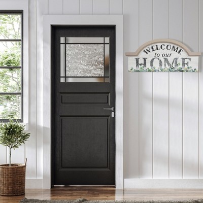 Rustic Beige and Gray Wooden Welcome Wall Sign