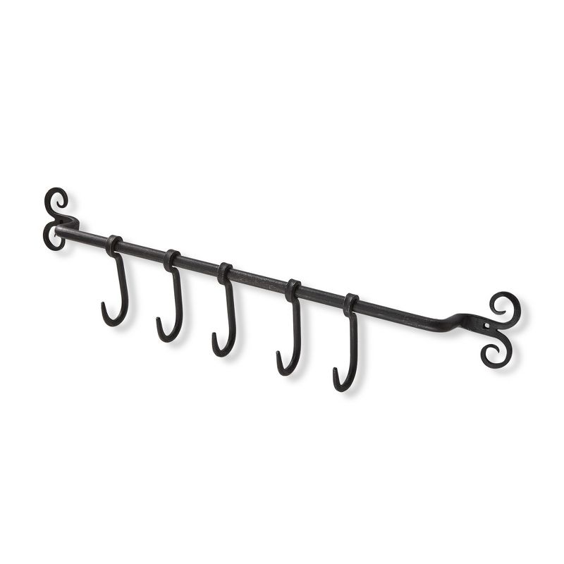 TAG Forged Iron Mounted Towel Rod with 5 Hooks, 18.5L x 2.5W x 2.0H inch., 2 of 3